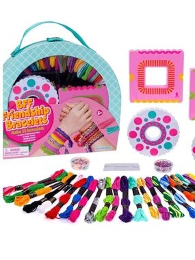 Jewelkeeper BFF Friendship Bracelet Maker Floss Looms Beads Needle Instruction